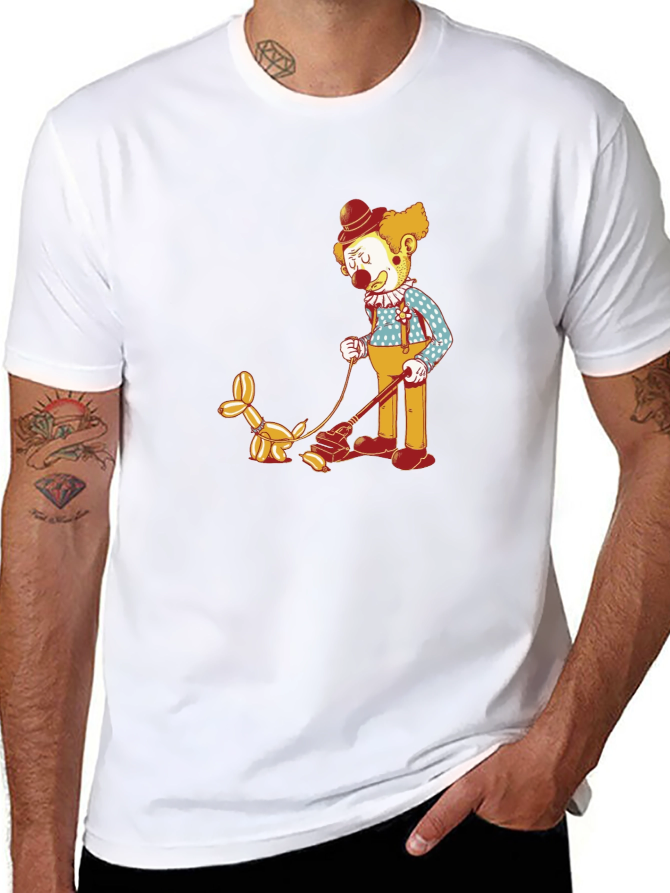 Clown Walking Balloon Dog T-Shirt