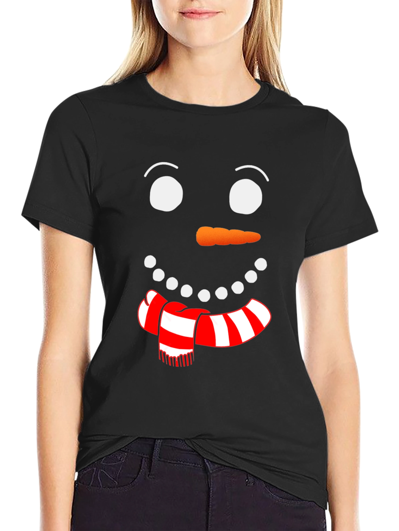 Festive Snowman Face Graphic Tee