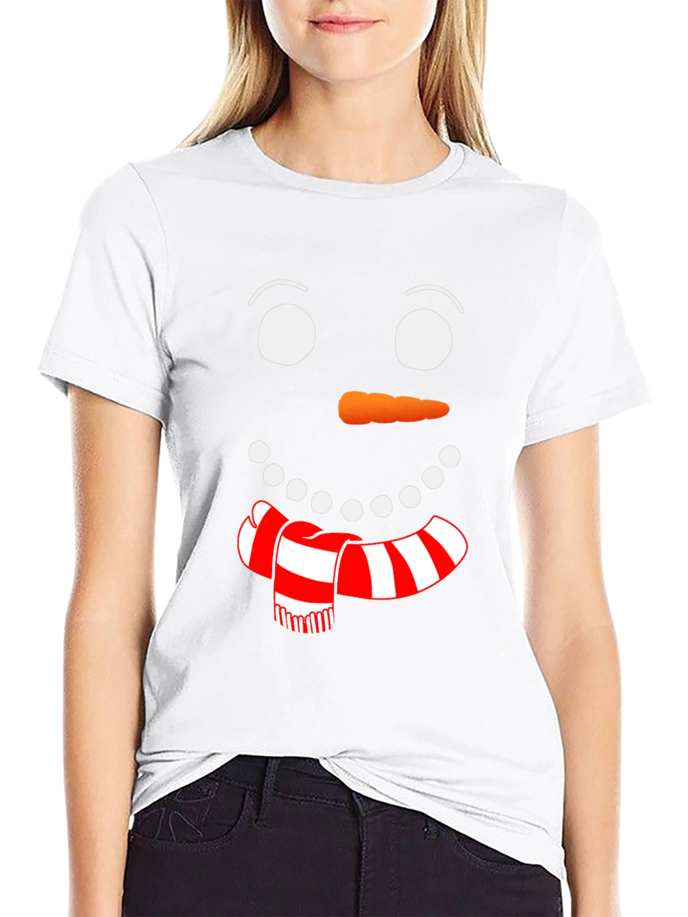 Festive Snowman Face Graphic Tee