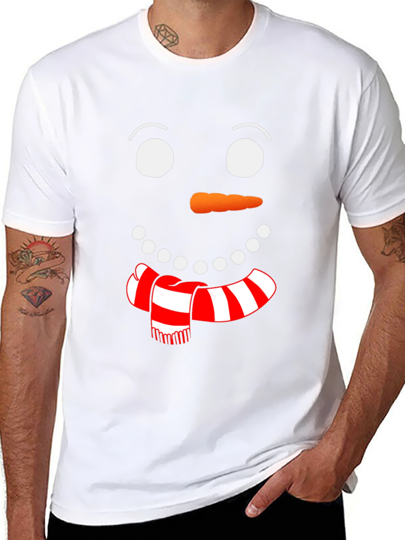 Festive Snowman Face Graphic Tee