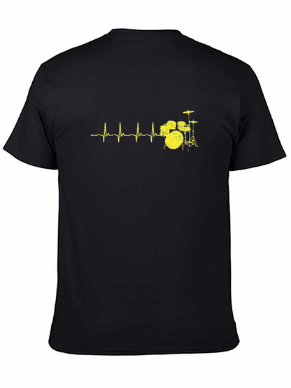 Drum Beat Heartbeat T-Shirt - Black