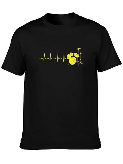 Drum Beat Heartbeat T-Shirt - Black