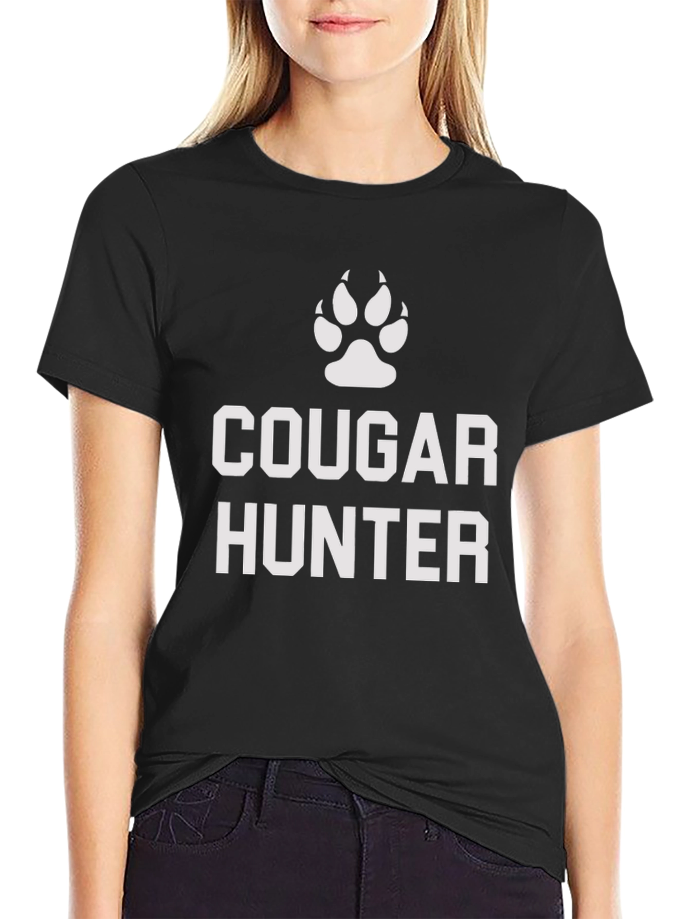 Cougar Hunter Graphic Tee - Black Cotton Blend