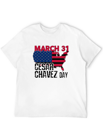 Cesar Chavez Day T-Shirt - March 31 USA Flag