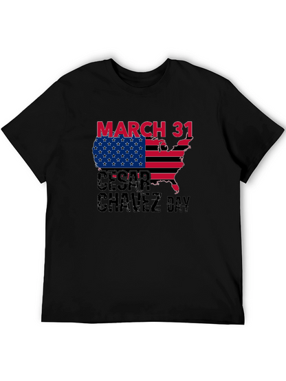 Cesar Chavez Day T-Shirt - March 31 USA Flag