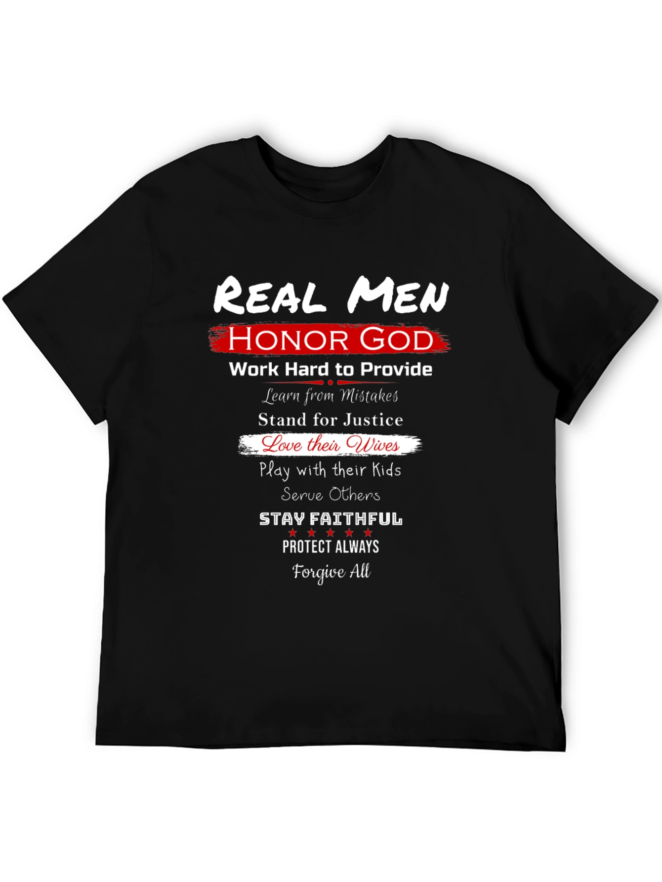 Real Men Honor God Graphic T-Shirt