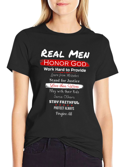 Real Men Honor God Graphic T-Shirt