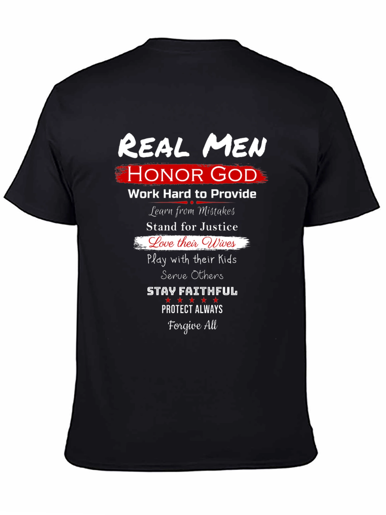 Real Men Honor God Graphic T-Shirt