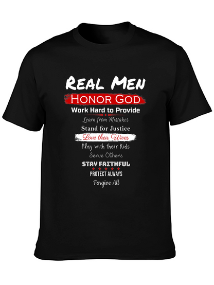 Real Men Honor God Graphic T-Shirt