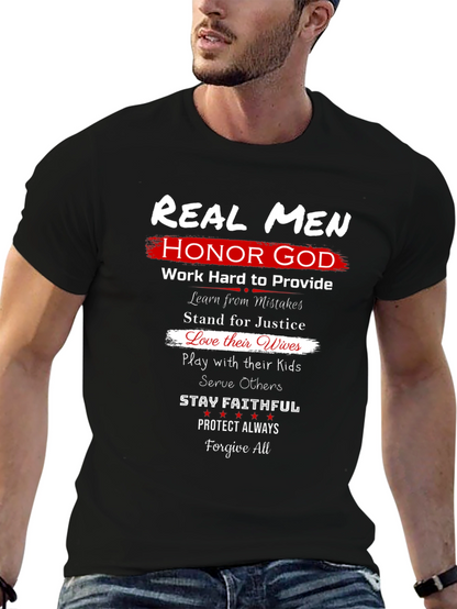 Real Men Honor God Graphic T-Shirt