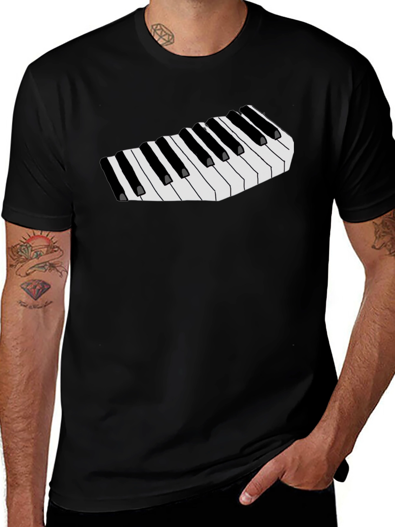 Musical Keys Graphic Tee - Black T-Shirt