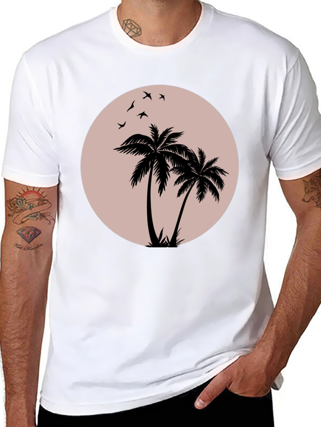 Black Palm Tree Graphic T-Shirt