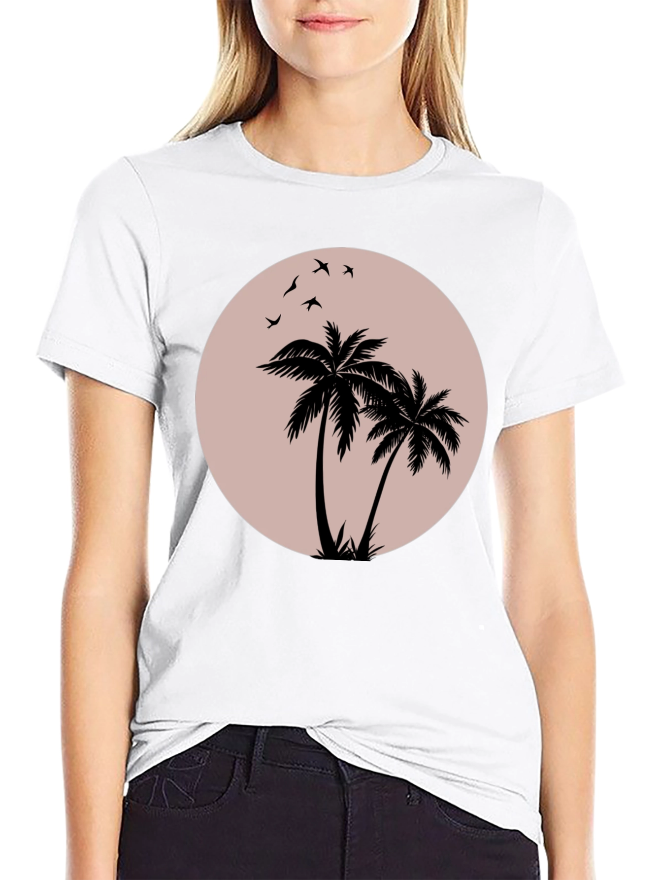 Black Palm Tree Graphic T-Shirt