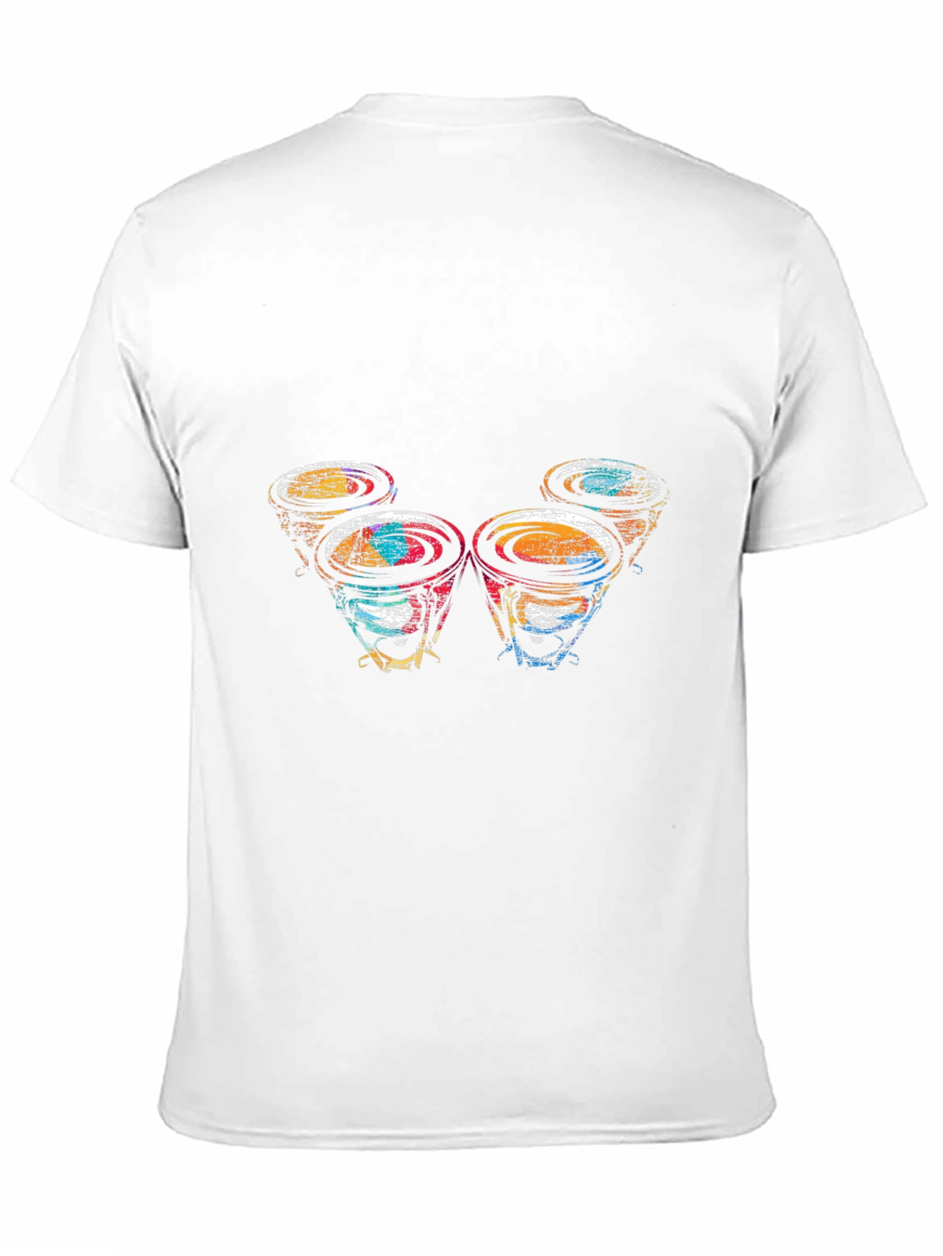Abstract Drums Graphic Black T-Shirt