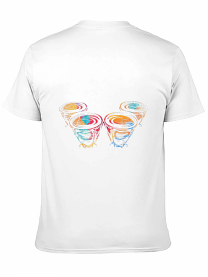 Abstract Drums Graphic Black T-Shirt