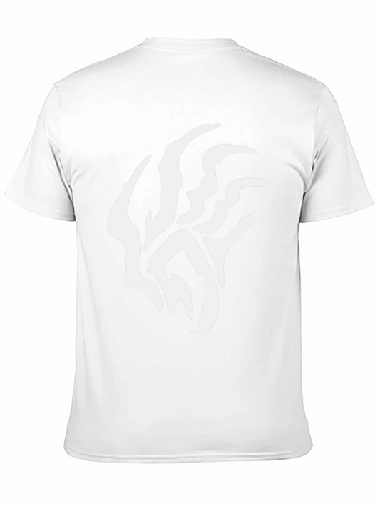 Black T-Shirt with Abstract White Design