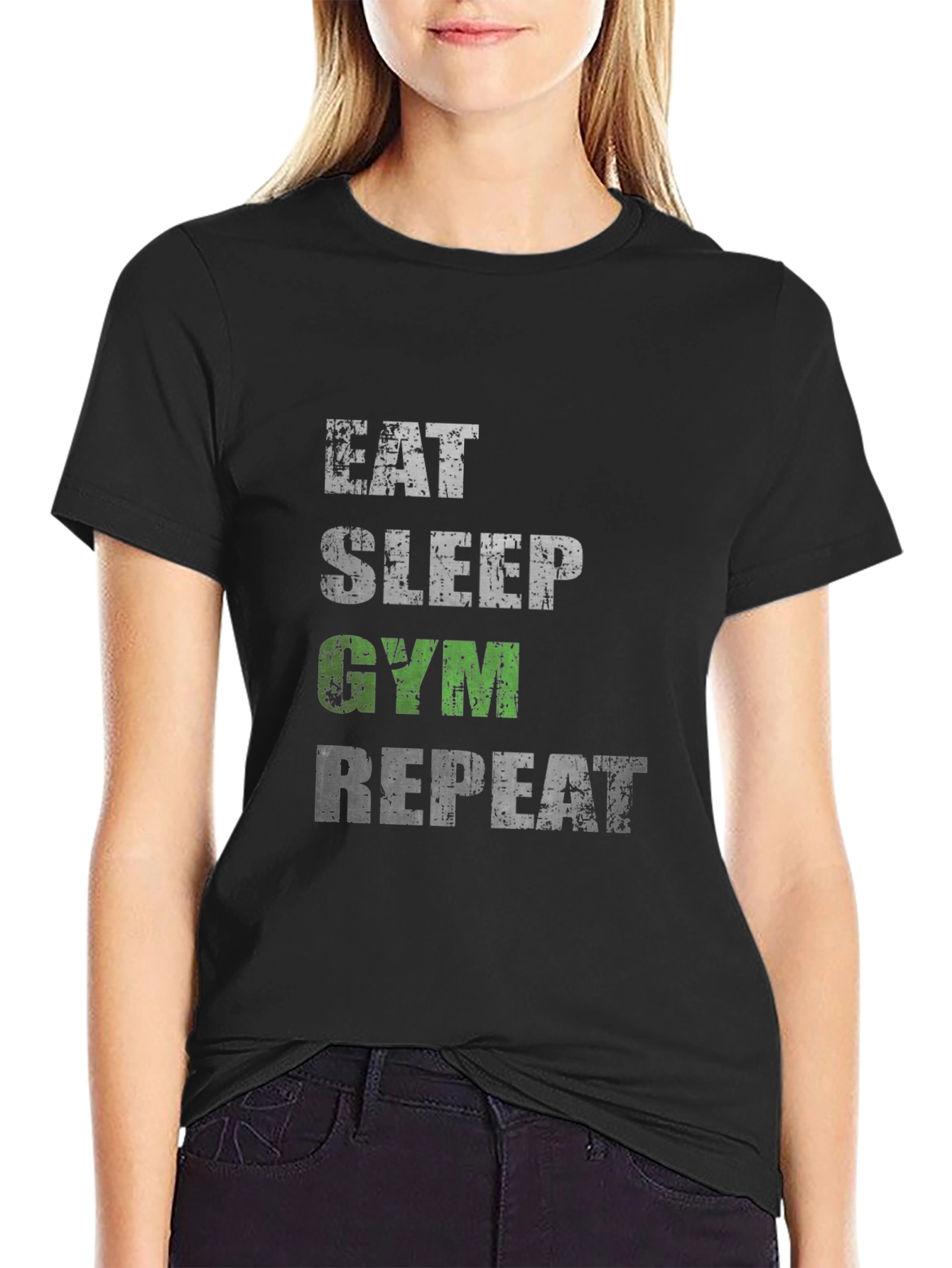 Eat Sleep Gym Repeat Graphic Tee