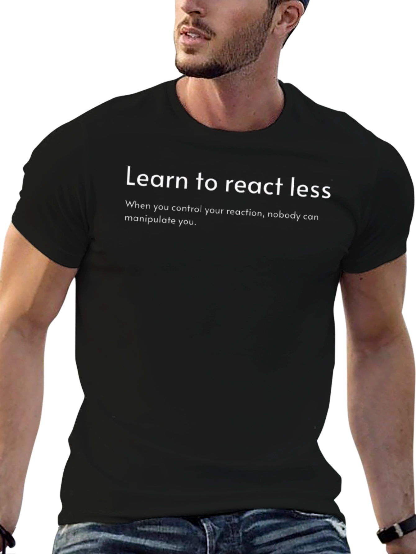 Learn to React Less Graphic Tee - Motivational T-Shirt