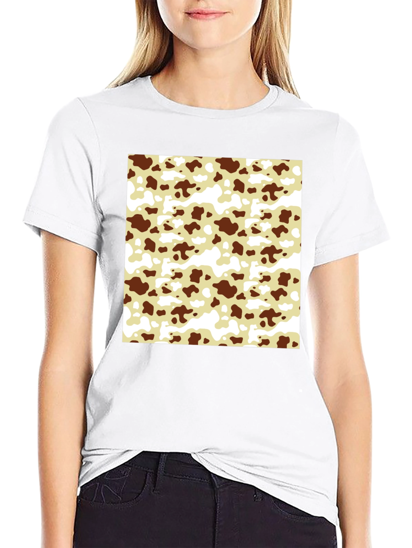 Cow Pattern T-Shirt - Black