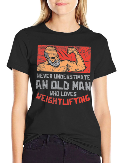 Old Man Weightlifting T-Shirt