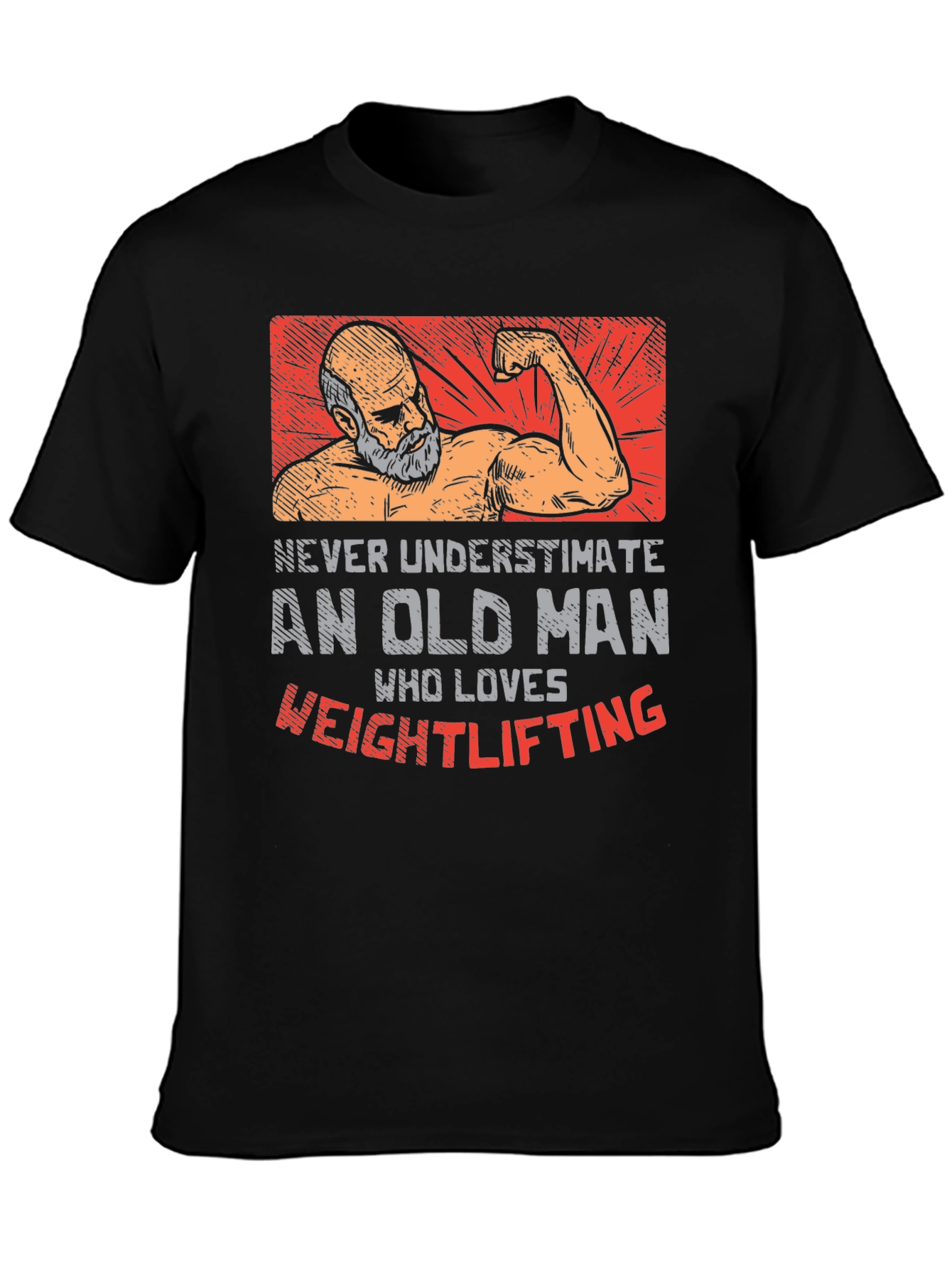 Old Man Weightlifting T-Shirt