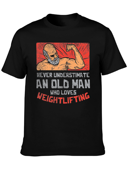 Old Man Weightlifting T-Shirt