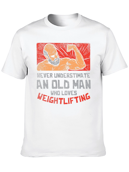 Old Man Weightlifting T-Shirt
