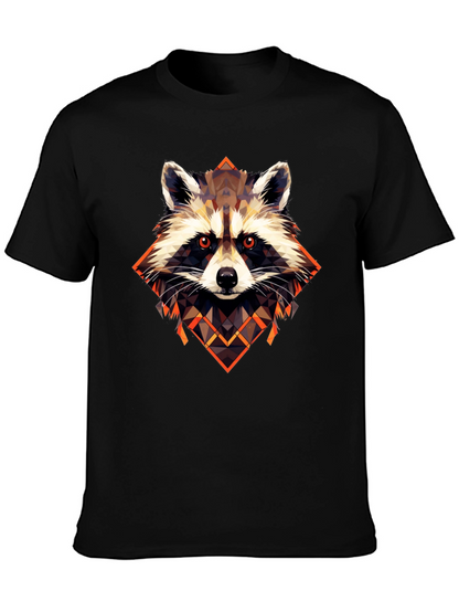 Raccoon Geometric Art Graphic Tee