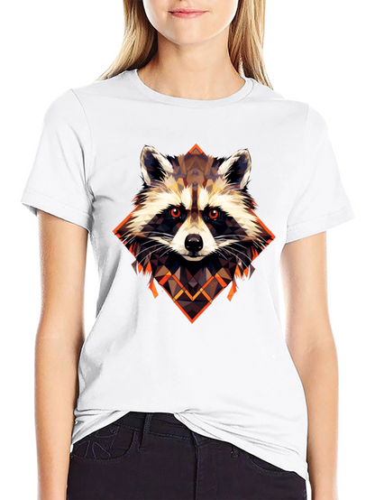 Raccoon Geometric Art Graphic Tee