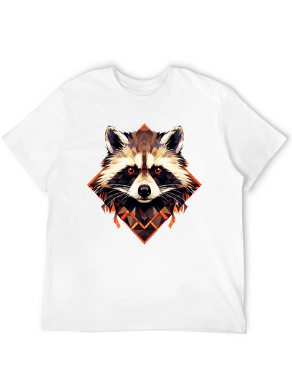 Raccoon Geometric Art Graphic Tee