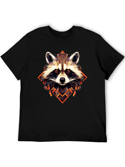 Raccoon Geometric Art Graphic Tee