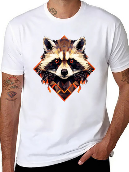 Raccoon Geometric Art Graphic Tee
