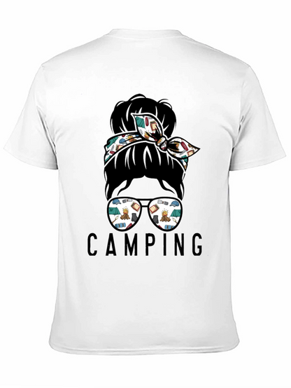 Camping Messy Bun T-Shirt - Adventure Ready Style
