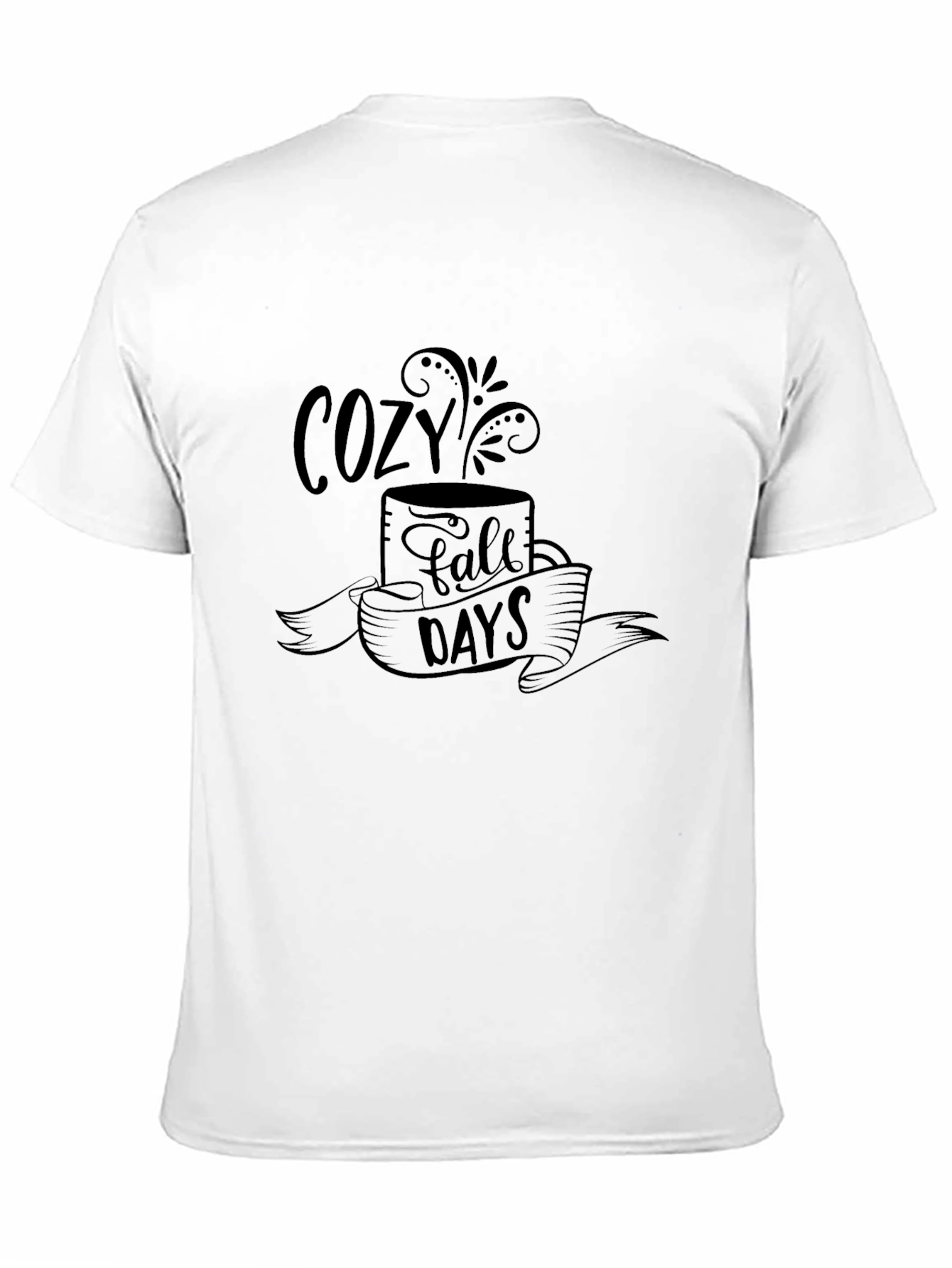Cozy Fall Days Graphic Tee - Soft Black T-Shirt