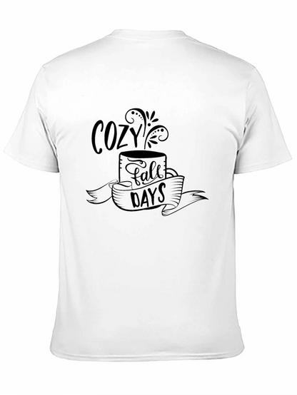 Cozy Fall Days Graphic Tee - Soft Black T-Shirt