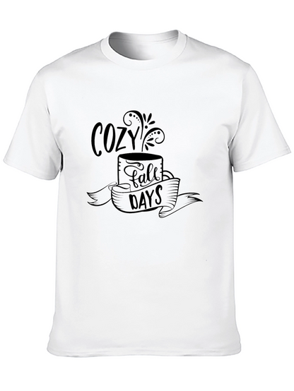 Cozy Fall Days Graphic Tee - Soft Black T-Shirt