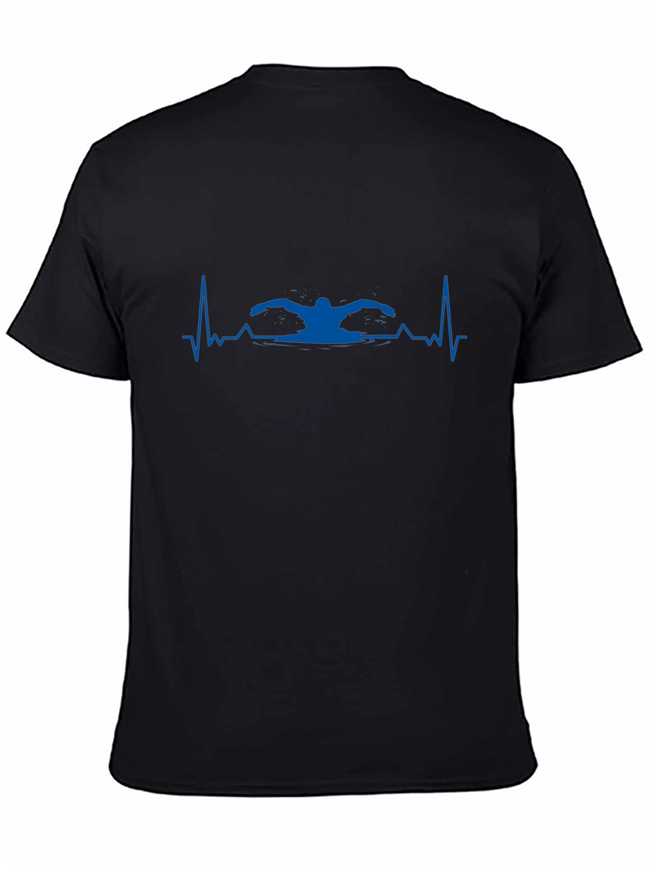 Swimmer Heartbeat T-Shirt - Black Cotton Tee