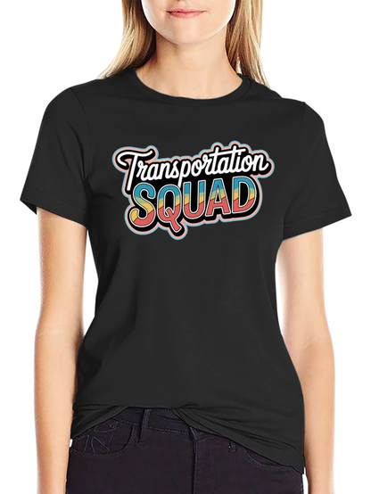 Transportation Squad Graphic Tee - Black Crew Neck