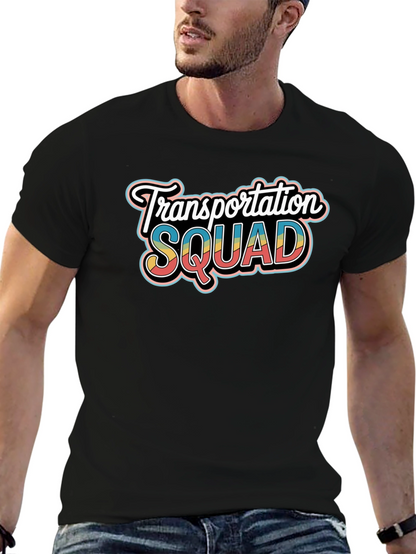 Transportation Squad Graphic Tee - Black Crew Neck
