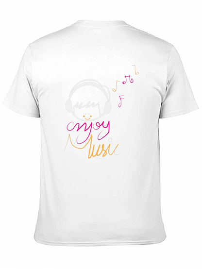 Enjoy Music Graphic Tee - Casual Black T-Shirt