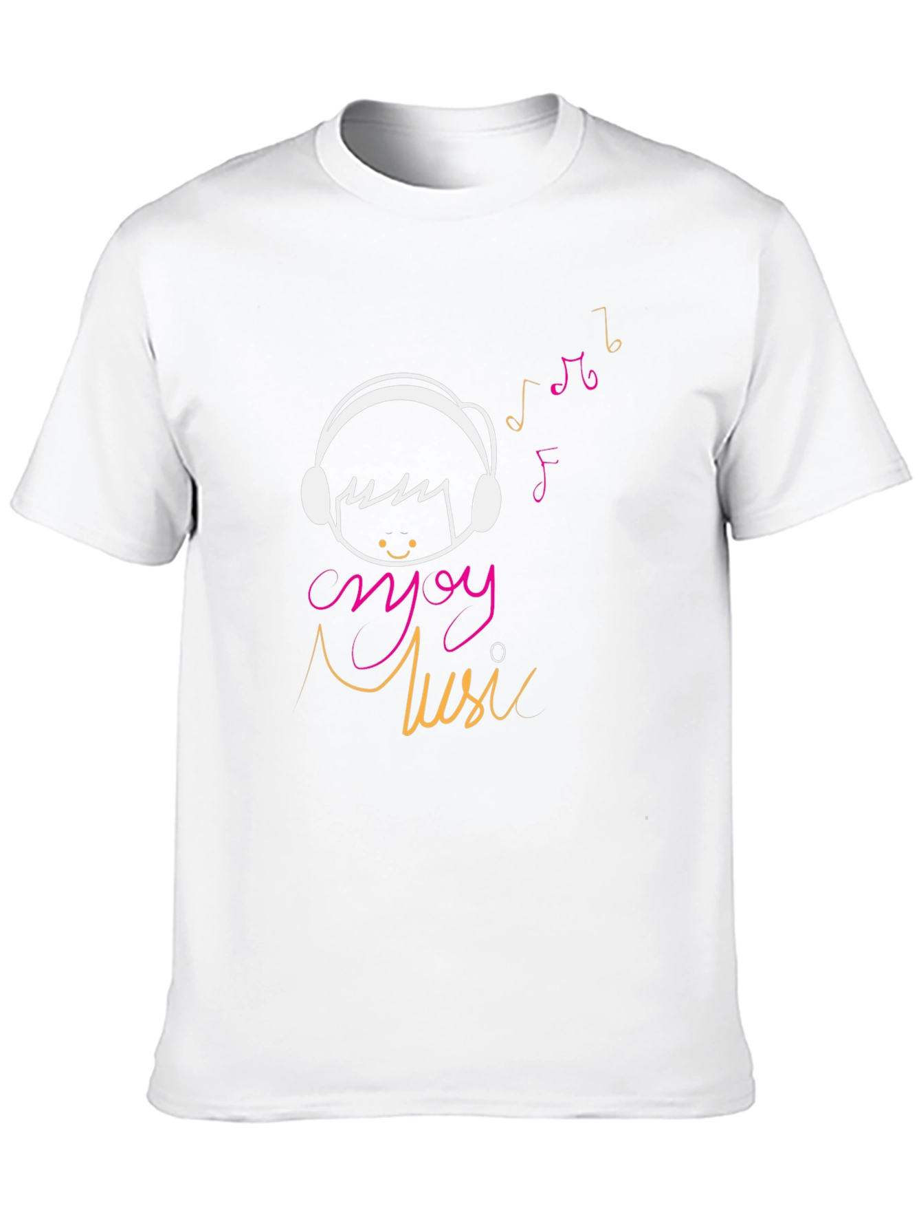 Enjoy Music Graphic Tee - Casual Black T-Shirt