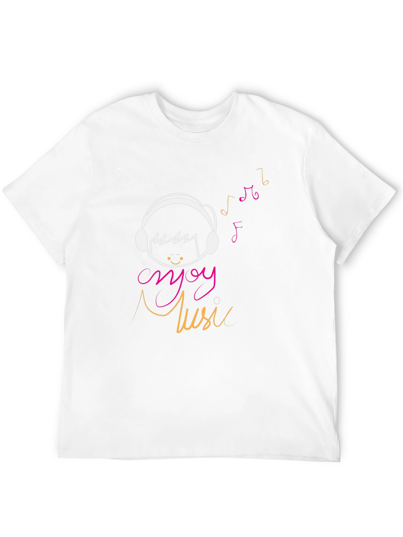 Enjoy Music Graphic Tee - Casual Black T-Shirt