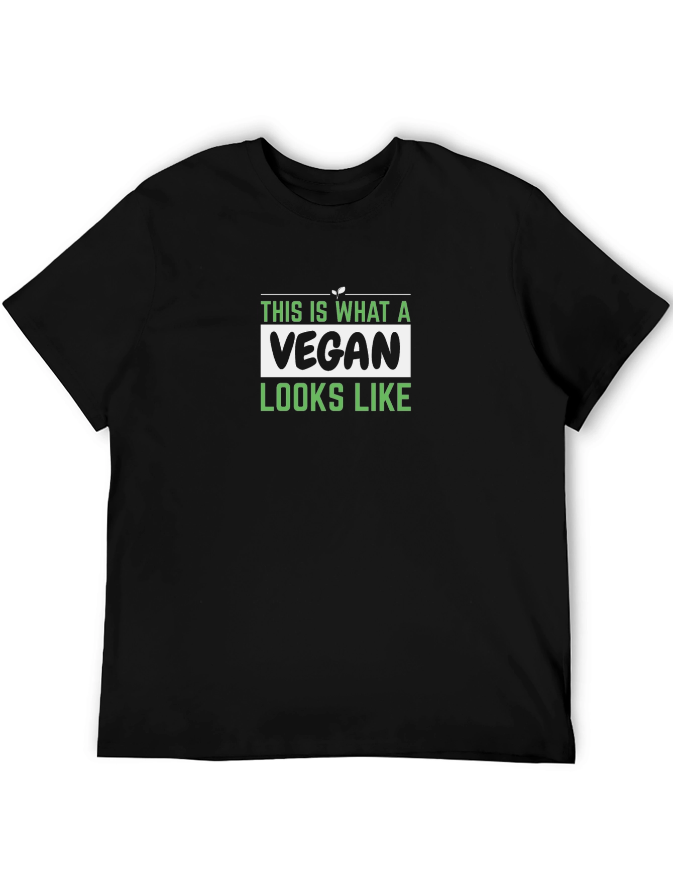 Vegan Look T-Shirt - Black Graphic Tee