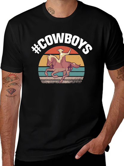 #Cowboys Graphic Tee - Western Style T-Shirt