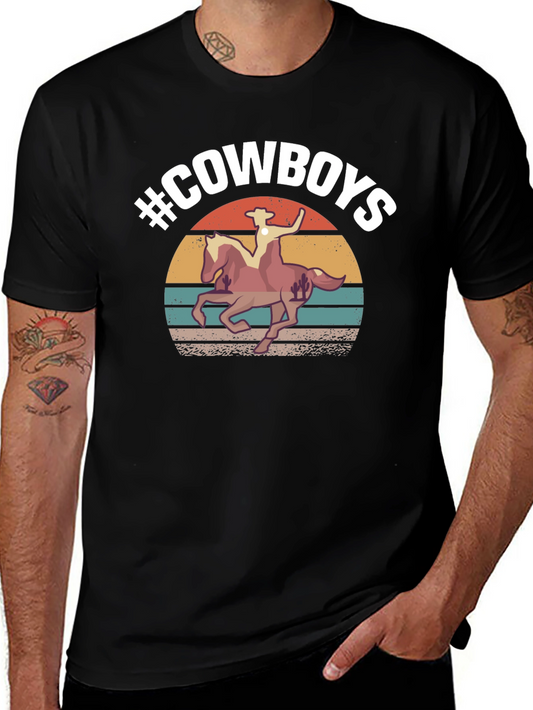 #Cowboys Graphic Tee - Western Style T-Shirt