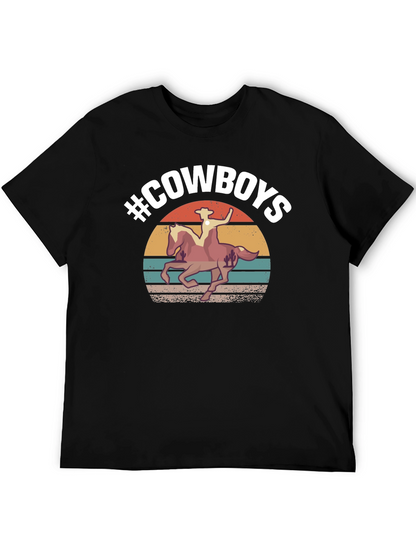 #Cowboys Graphic Tee - Western Style T-Shirt