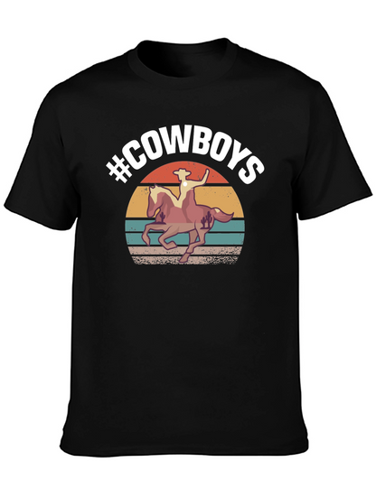 #Cowboys Graphic Tee - Western Style T-Shirt