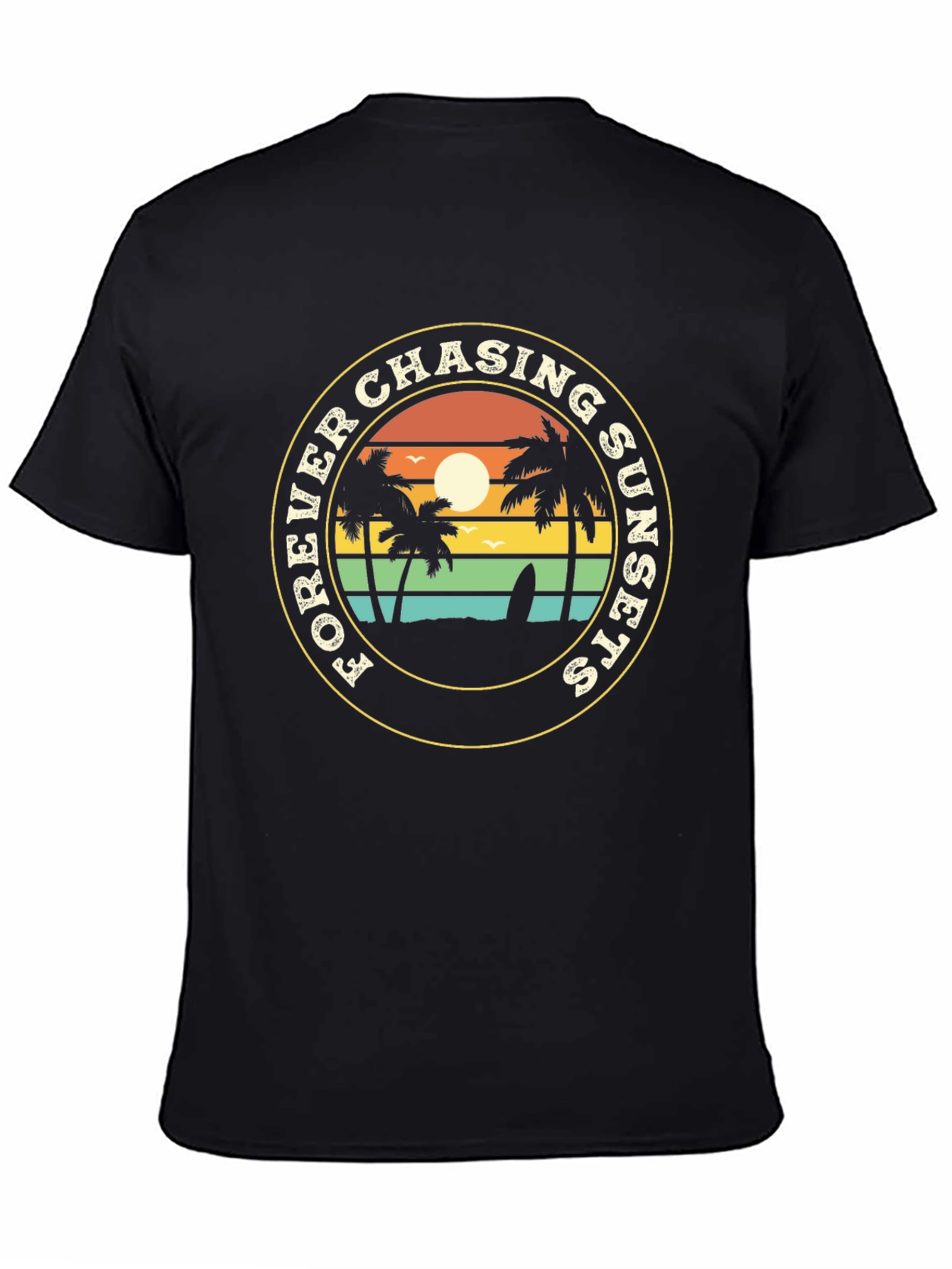 Forever Chasing Sunsets Black Graphic Tee