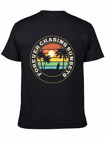 Forever Chasing Sunsets Black Graphic Tee