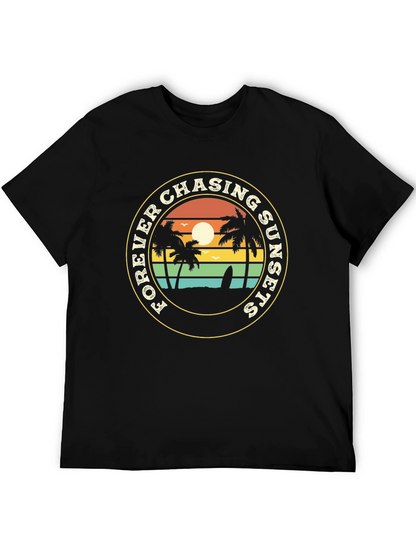 Forever Chasing Sunsets Black Graphic Tee